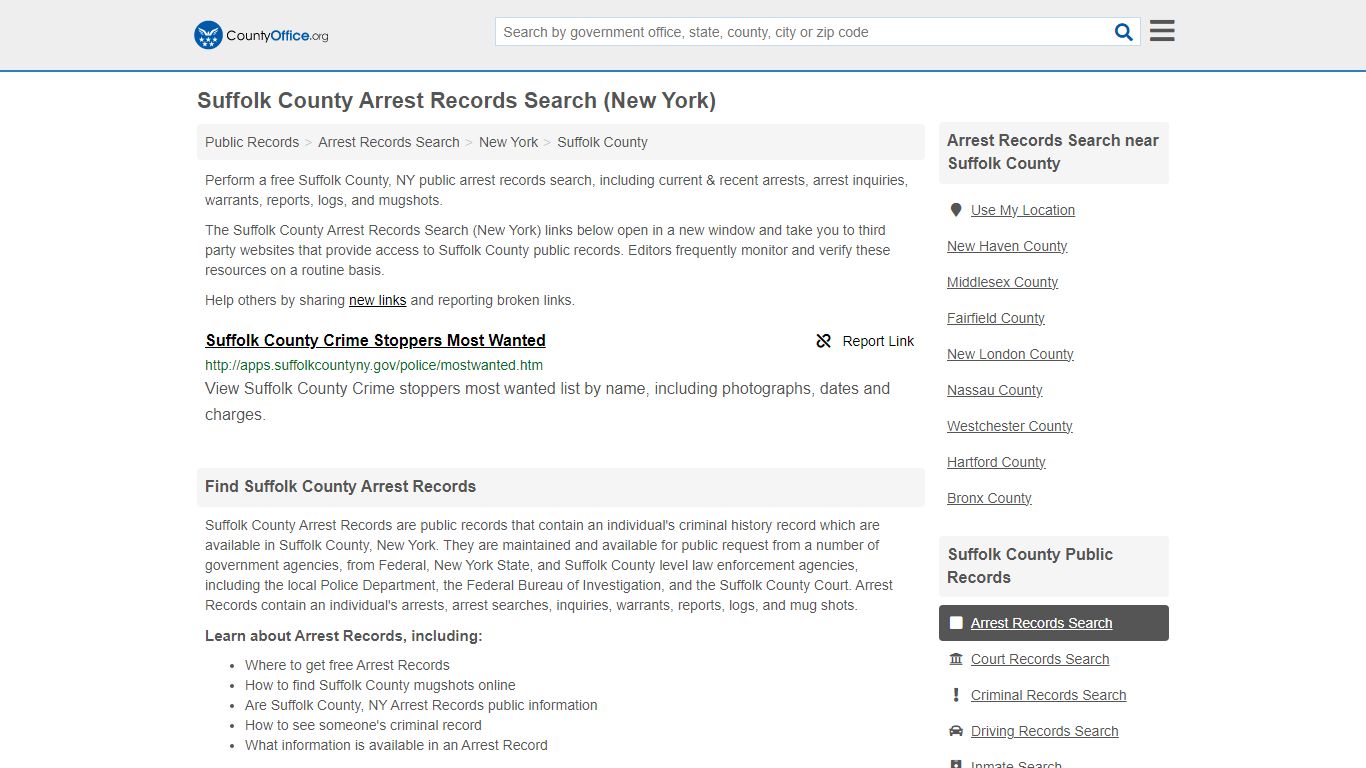 Arrest Records Search - Suffolk County, NY (Arrests & Mugshots)